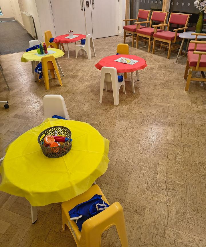 View of messy play area